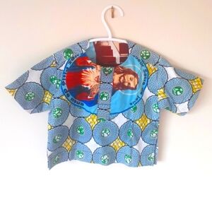 Boys African Suit Jesus Print 12-18 months African Wax Material